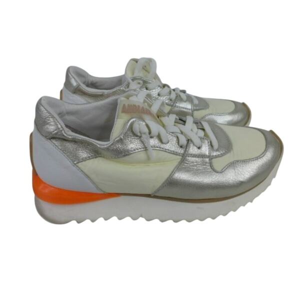 Andia Fora women's silk vela sneaker in orange multi -39/9 - Picture 4 of 9